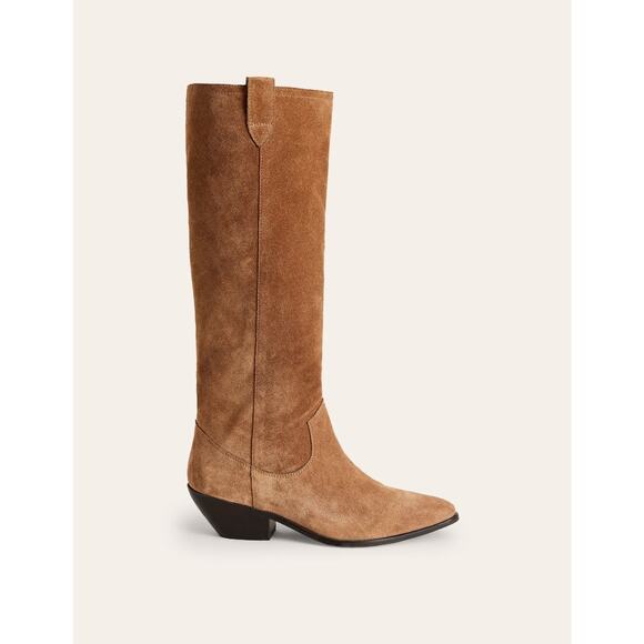 Western Knee High Boots-Rusty Tan Suede - Picture 1 of 3